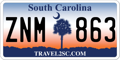 SC license plate ZNM863
