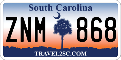 SC license plate ZNM868