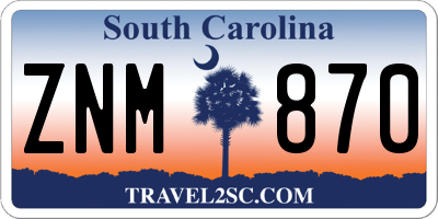 SC license plate ZNM870