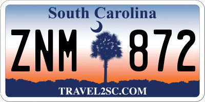 SC license plate ZNM872