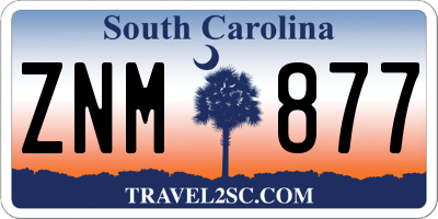 SC license plate ZNM877