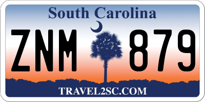 SC license plate ZNM879