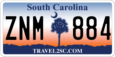 SC license plate ZNM884