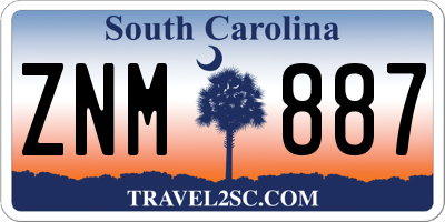 SC license plate ZNM887