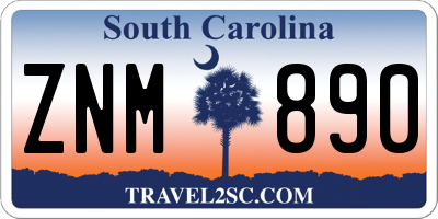 SC license plate ZNM890