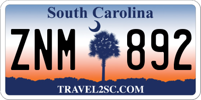 SC license plate ZNM892