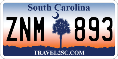 SC license plate ZNM893