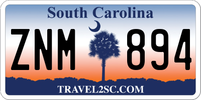 SC license plate ZNM894
