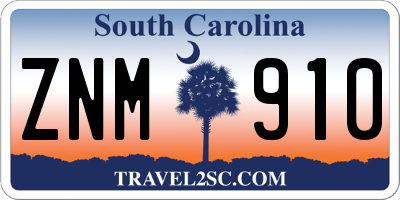 SC license plate ZNM910