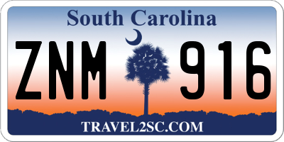 SC license plate ZNM916