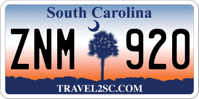 SC license plate ZNM920