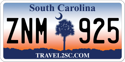 SC license plate ZNM925