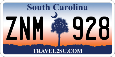 SC license plate ZNM928