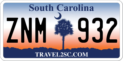 SC license plate ZNM932