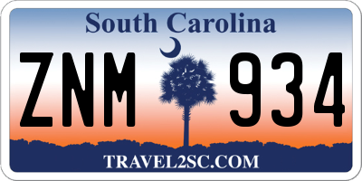 SC license plate ZNM934