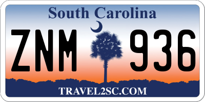 SC license plate ZNM936