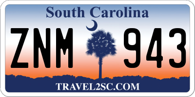 SC license plate ZNM943