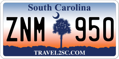 SC license plate ZNM950