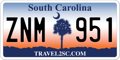 SC license plate ZNM951