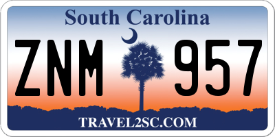 SC license plate ZNM957