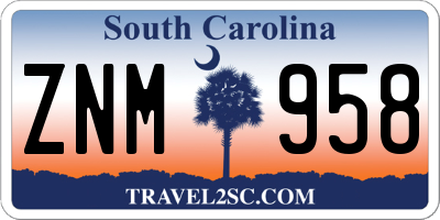 SC license plate ZNM958