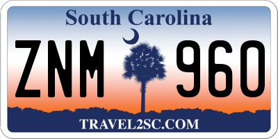SC license plate ZNM960