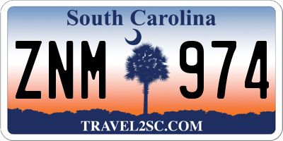 SC license plate ZNM974