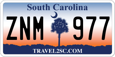 SC license plate ZNM977