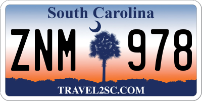 SC license plate ZNM978