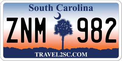 SC license plate ZNM982