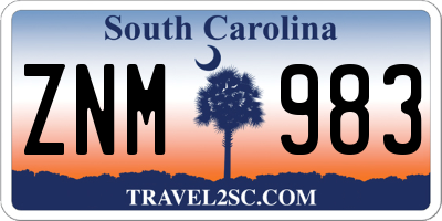 SC license plate ZNM983