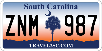 SC license plate ZNM987