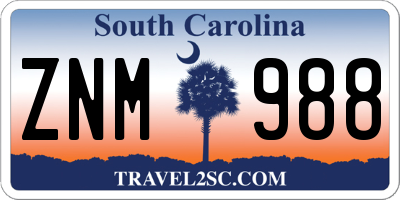 SC license plate ZNM988