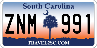 SC license plate ZNM991