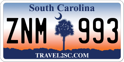 SC license plate ZNM993