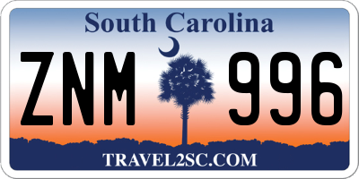 SC license plate ZNM996