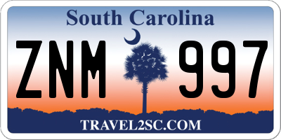 SC license plate ZNM997