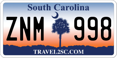 SC license plate ZNM998