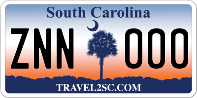 SC license plate ZNN000