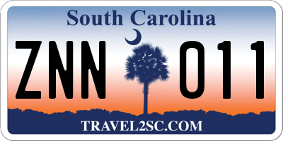 SC license plate ZNN011