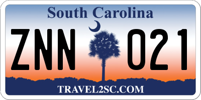 SC license plate ZNN021