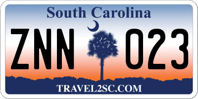 SC license plate ZNN023