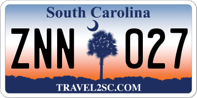 SC license plate ZNN027