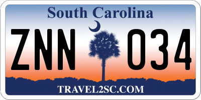 SC license plate ZNN034