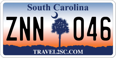 SC license plate ZNN046