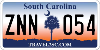SC license plate ZNN054