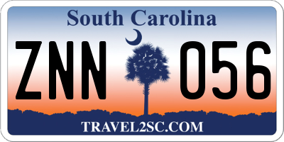 SC license plate ZNN056