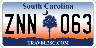 SC license plate ZNN063