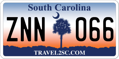 SC license plate ZNN066