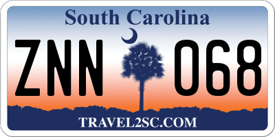 SC license plate ZNN068